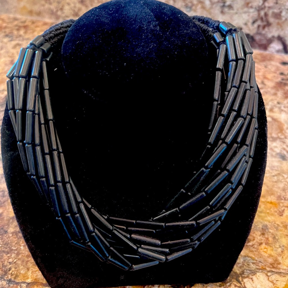 Black beaded necklace